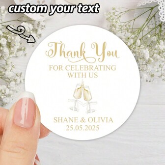 35pcs Personalised Wedding Thank You Stickers-17 Styles,Favor Stickers, Party Favor Labels, Sweet Bag Stickers, Wedding Envelope Seals-Easy To Use, Waterproof,Personalized Ornament,Personalized Gifts,Personalized Wedding,Customized Stickers,Home Refresh,Xmas Decoration,For Housewarming