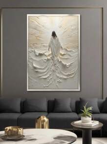 1PC Jesus Walking On Water Canvas Poster, Spiritual Wall Decor, Christian Divine Light, Modern Canvas Art, Christian Gift, No Frame - White - View 2