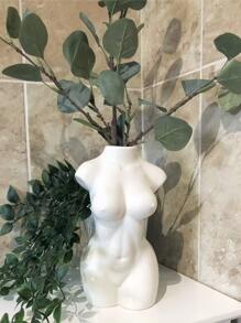 1件现代女性人体造型花瓶，简约白色树脂雕塑，适合插花，北欧美学家居装饰点缀，优雅的装饰品，适用于客厅、卧室、办公室、书架和桌面，是婚礼艺术装饰、母亲节礼物、房间装饰花瓶、玻璃花瓶的完美之选。 - 彩色 - 查看 3