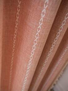 Bubaba 1 tấm rèm che nắng thêu cổ điển màu cam, dệt jacquard theo phong cách đồng quê Boho với tua rua màu be, trang trí nhà cửa cho phòng ngủ, phòng khách, nhà bếp, phòng ăn, khách sạn, trang trí ngày lễ, mọi mùa - trái cam - Xem 4