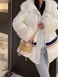 Túi Tote Xô cầm tay kim loại thời trang, thích hợp cho đi mua sắm, ngoài trời, du lịch, tiệc tùng, thanh thiếu niên, sinh viên - Màu Khaki - Xem 2