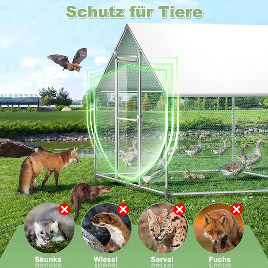 LILIIN Chicken Coop FreeRange Enclosure Chickens, Chicken Coop Chicken