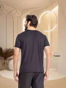 Kit 2 Men's T-Shirts In Ice Cream Fabric - màu đen - Xem 3