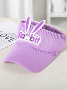 Children's Visor With Rabbit Ears Lightweight And Comfortable For Children With Sun Protection - Purple - View 1