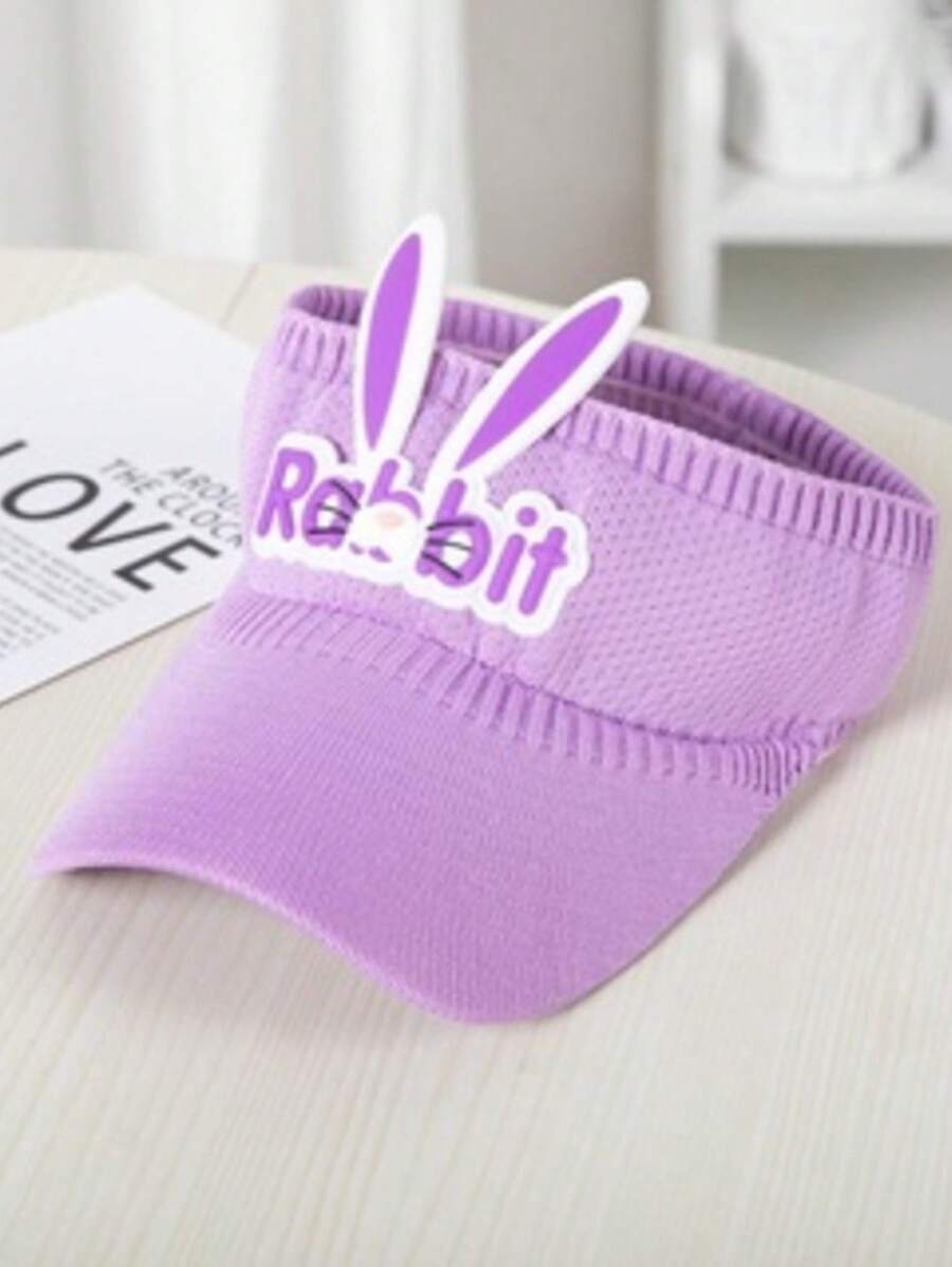 Children's Visor With Rabbit Ears Lightweight And Comfortable For Children With Sun Protection - Purple - View 1