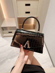 Women's Fashion Snake Skin Pattern Silver Tote Bag, Evening Clutch Bag With Metal Decor Flap Cover, Formal Party Leather Purse, Chain Strap Handbag For Ball And Formal Occasions