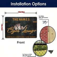 Customized Metal Plaque: Cigar Lounge Decor - 8x12 Inches (20x30cm) - High-Quality Material, Easy Maintenance