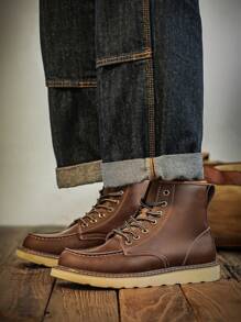 特大码男士英式正装复古靴，美式防踢踝靴，户外工装靴，秋冬