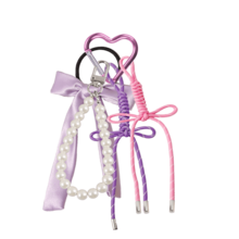 INS 风格缎面大蝴蝶结珍珠钥匙扣吊坠珍珠蝴蝶结饰物珍珠蝴蝶结钱包饰物包饰珠子编织绳钥匙扣吊坠饰物蝴蝶结珍珠钱包吊坠钥匙扣 - 彩色 - 查看 12