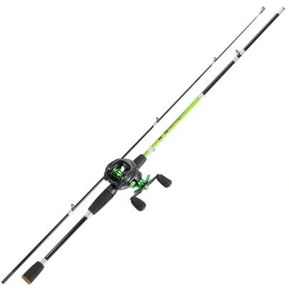 SOUGAYILANG 1.8M Baitcasting Fishing Rod And Reel Combo 2 Sections Glass Fiber Pole ABS Reel Seat Comfortable EVA Handle And 7.2:1 Gear Ratio Reel With Aluminum Spool Fishing Set For Beginner
