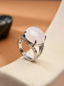 1pc Natural Crystal & Stone Open Ring, Suitable For Daily Wear By Men And Women - Multicolor - View 2