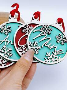 Étiquette de bas en acrylique personnalisée avec lettres anglaises personnalisées - Design élégant de flocons de neige, parfait pour la décoration de fête et les étiquettes-cadeaux. Décoration de chambre pour enfants. Idées de cadeaux de Noël, de retour à l'école, de la Saint-Valentin pour garçons et filles - Bleu clair - Voir 4