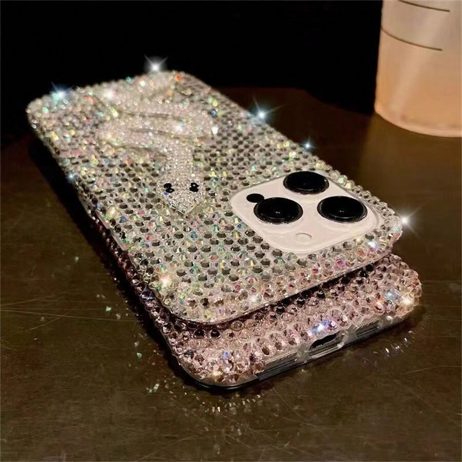New Luxury HighEnd Women's 3D Crystal Snake IPhone 16ProMax/16Pro/16