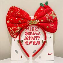 1pc Christmas Headband 2025 New Bow Decor Hair Hoop Funny Festival Accessory Hair Clip - Multicolor - View 9