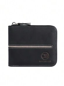 BATSIOE Ví nam phong cách doanh nhân đựng thẻ tín dụng có khóa kéo thiết kế chữ nổi cổ điển dành cho anh ấy quà tặng Giáng sinh quà tặng Lễ Tạ ơn quà tặng cổ điển dành cho nam giới - màu đen - Xem 5