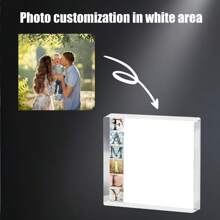 (Custom Product) 1pc Customized Family Photo Acrylic Display Stand, Holiday Accessory, Handicraft Decor Item, Gift, Home Decoration, Thank You Gift, Office Desk Decor