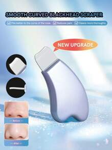 BIGBEAK 1 件全新升级手动不锈钢和塑料面部清洁刮刀，带硅胶盖，清洁，硅胶面膜刷和黑头清洁，多功能，金属提取工具，用于黑头、白头、面部清洁铲化妆配件家用方便面部护肤工具鼻脸工具，适用于女士男士卸妆面膜铲面膜工具紫色 - 淡紫色 - 查看 1