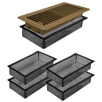 4 piezas Rejilla de registro de piso Cubierta de filtro de red, Cubiertas de malla de pantalla de salida de aire Catcher Filter Hoods para el hogar