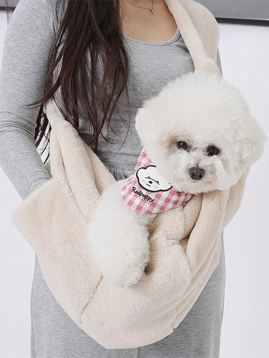 Pet Carrier Bag Made Of Faux Rabbit Fur, Convenient, Comfortable For Carrying Medium And Small Cats And Dogs - Multicolor - View 1