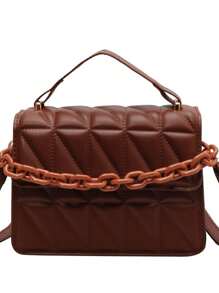 Women's Square Crossbody Bag Portable Shoulder Crossbody Travel[2046] - Rỉ Nâu - Xem 1