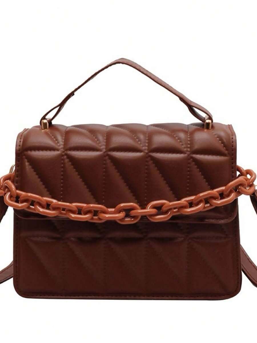 Women's Square Crossbody Bag Portable Shoulder Crossbody Travel[2046] - Rỉ Nâu - Xem 1