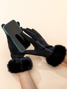 INNNEVV 1 Cặp Găng tay len ấm áp khâu thanh lịch cho nữ - Nhiều màu - Xem 5