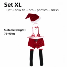 5-In-1 Set: Christmas Santa Claus Costume Accessories, Include Sexy Bell Bow Tie Lingerie, Socks & Bow Tie For Men, Christmas Gift, Festival Attire