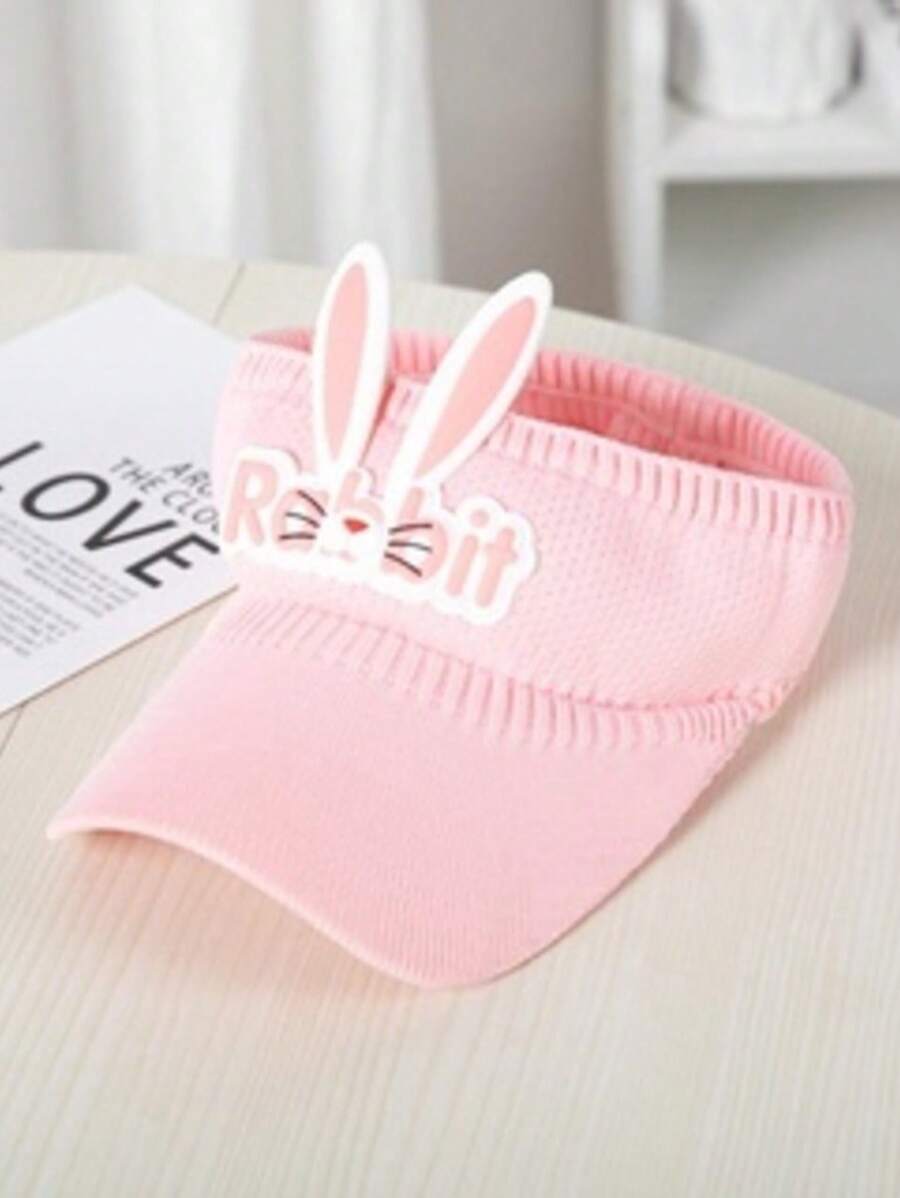 Children's Visor With Rabbit Ears Lightweight And Comfortable For Children With Sun Protection - 淺粉色 - 查看 1