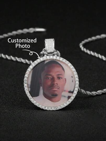 Personligt runt halsband med inläggningar och färgglada foton, anpassad mors dag-present, alla hjärtans dag-present, födelsedagspresent, jubileumspresent, examen, jul, familj, exklusiv present till vänner och klasskamrater. Vintage, hipster, enkel, århundradet 2000, 2000-talsmode, anpassad, personlig, unik, för vän, henne, pojkvän, flickvän, pappa, mamma, familj, vänner, för årsdagar, för födelsedagar, för examen, för bal, för fest, smycken för kvinnor.