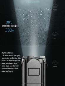 Đèn pin LED mạnh mẽ Sạc USB Đèn pin chiến thuật Đèn pin tầm xa lấy nét thay đổi Đèn pin ngoài trời chống nước - màu đen - Xem 4