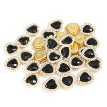 30pcs/Set Colorful Heart Rhinestone DIY Accessories, Random Color