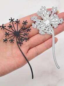 1 件装蒲公英图案金属模切适用于纸卡制作剪贴簿卡片相册工艺品装饰金属切割模具 - 銀色 - 查看 1