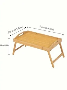 1pc Minimalist Foldable Mini Bamboo Tray, Portable Desk For Home Bedroom, Wooden Tray For Indoor/Outdoor Picnic BBQ Grill Terrace Small Table - Yellow - View 13