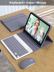 Light Gray Purple Keyboard+Case+Mouse Set