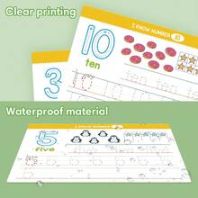 数字闪卡干擦板幼儿、学龄前、幼儿园、学习数学、加法、减法、计数、数字手写描摹板练习卡、活动卡、书写和擦拭、3 岁及以上、课堂学校教师用品 - 彩色 - 查看 9