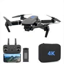 E88Pro Quadcopter HD WIFI FPV Drone 1080P cámara única Altura Hold Rc Plegable Dron Helicóptero Regalo Juguete fotografía aérea - Negro - Ver 1