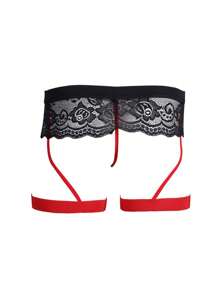 一件式情趣内衣男士圣诞蕾丝三点式情趣内衣 - 紅色 - 查看 2