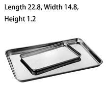 1 件不锈钢浴室储物托盘，多功能矩形托盘，平板底盘 - 銀色 - 查看 8