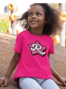 Camiseta Infantil Feminina Os Rosas Estrela Elemento Emili Vk - Pink - Visão 3