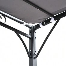 Outsunny 3 X 3(M) Pergola Gazebo Metal Frame Elegant Scrolling Weather-Resistant Canopy Sun Rain Shade Garden Outdoor Shelter - Grey - View 7
