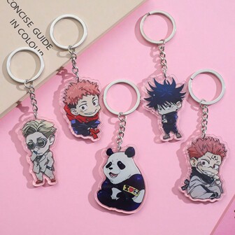 1pc Anime Character Acrylic Bag Tag Keychain, Cute Design Gift Souvenir Car Accessories Bag Charm Backpack For School Letter