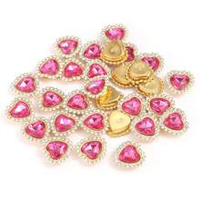30pcs/Set Colorful Heart Rhinestone DIY Accessories, Random Color