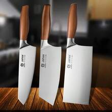 Professional Japanese Kitchen Knives Santoku Knife Stainless Steel Fish Fillet Slicing Meat Cleaver Chef Knife Cooking Tools - Brown - View 16