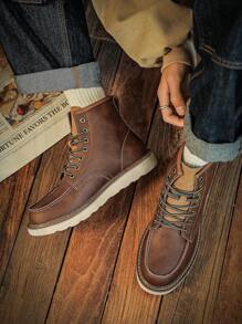 特大码男士英式正装复古靴，美式防踢踝靴，户外工装靴，秋冬