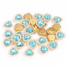 30pcs/Set Colorful Heart Rhinestone DIY Accessories, Random Color