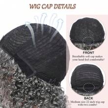 MORICHY Salt And Pepper Grey Wigs Human Hair For Black Women Glueless Grey Human Hair Wig For Older Women Gray Wigs For Women Human Hair Mixed Bob Wear And Go Glueless Grey Wig - 直層灰色假髮 - 查看 6