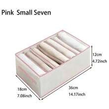 1 件装织物收纳盒收纳袋，抽屉式衣服、内衣、袜子、壁橱收纳袋，可折叠，多隔层，适用于卧室、宿舍、家庭使用抽屉式衣柜收纳袋壁橱收纳袋绗缝袋床下收纳盒隔断衣服垃圾袋内衣衣服适合开学季使用，可折叠 6/7/11 格，打包必需品，衣服收纳盖抽屉/衣柜收纳袋/壁橱收纳/绗缝袋床下收纳盒/隔断衣服垃圾袋衣服适用于家庭卧室/开学季/宿舍/内衣/打包必需品/衣服收纳盖 - 粉色 - 查看 13