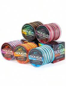 SOUGAYILANG Braided Fishing Line, Abrasion Resistant, Zero Stretch, 4-Strand Multicolor Extra Visibility Fishing Braid For Saltwater Freshwater, 320YDS, 10-100LB - Blue - View 3