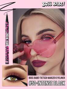 Misslyn BOSS BABE! Boom Black Boom Eyeliner, Waterproof Liquid Ink Eyeliner, Ultra-Pigmented & Waterproof, Creates Bold & Defined Lines, Available In 4 Intense Colors: Brown And Black And Red And Blue, Long Lasting Matte Liquid Eyeliner