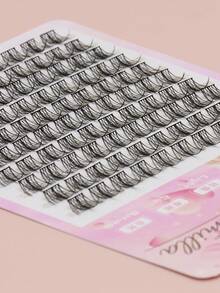 100簇C卷曲自然卷曲单簇假睫毛，交叉仿真单根专业睫毛嫁接工具眼部化妆工具全睫毛 - 黑色 - 查看 6